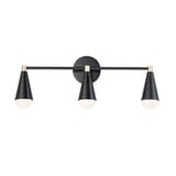 Lovell 3 Light Vanity Light by Maxim - 11263BKSBR
