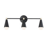 Lovell 3 Light Vanity Light by Maxim - 11263BKSBR