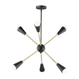 Lovell 6 Light Large Pendant by Maxim - 11266BKSBR