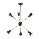 Lovell 6 Light Large Pendant by Maxim - 11266BKSBR