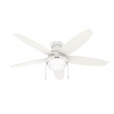 Lilliana 5 Blade Flush Ceiling Fan with Light Kit 52 Inch W by Hunter Fans - 52418