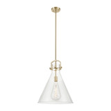 Newton Cone 1 Light Stem Pendant 17.25 Inch and 16 Inch Wide by Innovations - 410-1SL-G411-16_P