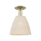 Natural Ballston Dome 1 Light Semi Flush Mount 11 Inch Tall by Innovations - 716-1C-NBD-9_P