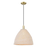 Natural Ballston Dome 1 Light Cord Mini Pendant 15.75 Inch by Innovations - 716-1P-NBD-16_P