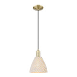 Natural Ballston Dome 1 Light Cord Mini Pendant 7.5 Inch by Innovations - 716-1P-NBD-75_P