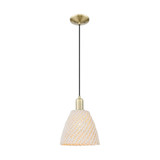 Natural Ballston Dome 1 Light Cord Mini Pendant 11.95 Inch by Innovations - 716-1P-NBD-9_P