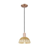 Natural Ballston Dome 1 Light Basket Cord Mini Pendant 7 by Innovations - 716-1P-NBD2-7_P