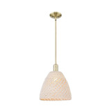 Natural Ballston Dome 1 Light Stem Mini Pendant 14 Inch by Innovations - 716-1S-NBD-12_P