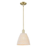 Natural Ballston Dome 1 Light Stem Mini Pendant 11.75 Inch by Innovations - 716-1S-NBD-9_P