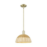 Natural Ballston Dome 1 Light Basket Stem Mini Pendant 14 by Innovations - 716-1S-NBD2-12_P