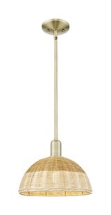 Natural Ballston Dome 1 Light Basket Stem Mini Pendant 14 by Innovations - 716-1S-NBD2-12_P