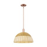 Natural Ballston Dome 1 Light Basket Stem Mini Pendant 16 by Innovations - 716-1S-NBD2-16_P