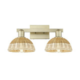 Natural Ballston Dome 2Light Basket Bath Vanity 16 Inch Wide by Innovations - 716-2W-NBD2-7_P