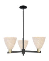 Natural Ballston Dome 3 Light Chandelier 17.63 Inch Wide by Innovations - 716-3CR-NBD-75_P