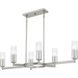 Cruz 6 Light Linear Chandelier 10.25 Inch Tall and 48 Inch Wide by Quoizel - CRZ648
