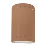 Ambiance 1 Light Small Cylinder with Perfs Wall Sconce by Justice Design - CER-0990