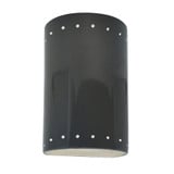 Ambiance Small Cylinder Perfs Wall Mount 9.5 Inch Tall by Justice Design - CER-0995W
