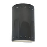 Ambiance Small Cylinder Perfs Wall Mount 9.5 Inch Tall by Justice Design - CER-0995W