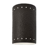 Ambiance 1 Light Small Cylinder with Perfs Wall Sconce by Justice Design - CER-0990