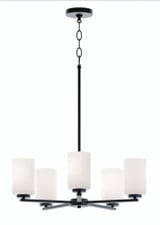 Leo 5 LED Pendant 16 Inches Tall and 24 Inches Wide by AFX - LEOP24MB