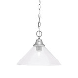 1 Light Medium Chain Hung Pendant 10 Inch Tall by Toltec - 10-30