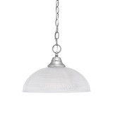 1 Light Ribbed Glasss Medium Chain Hung Pendant 10 Inch Tall by Toltec - 10-54