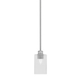 Edge 1 Light Square Glass Mini Stem Hung Pendant 7.75 Inch Tall by Toltec - 1151-4-7.75