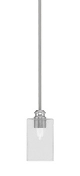 Edge 1 Light Square Glass Mini Stem Hung Pendant 7.75 Inch Tall by Toltec - 1151-4-7.75