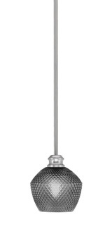 Edge 1 Light Steel Small Stem Hung Pendant 6.5 Inch Tall by Toltec - 1151-6-6.5-2
