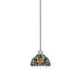Edge 1 Light Art Glass Small Stem Hung Pendant 7 Inch Wide by Toltec - 1151-7-5.5