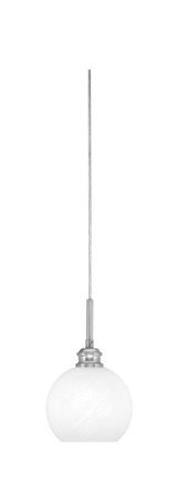 Edge 1 Light Steel Mini Cord Pendant 10 Inch Tall by Toltec - 1152-5.75