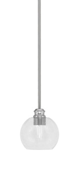Edge 1 Light Steel Mini Stem Hung Pendant 6.5 Inch Tall by Toltec - 1151-5.75