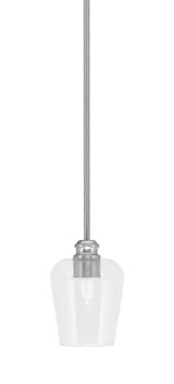 Edge 1 Light Steel Mini Stem Hung Pendant 7.5 Inch Tall by Toltec - 1151-5-7.5
