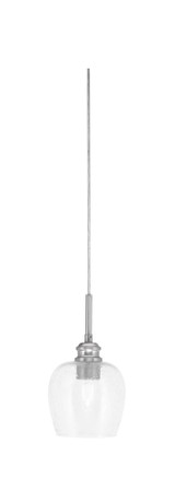 Edge 1 Light Steel Small Cord Pendant 10.75 Inch Tall by Toltec - 1152-6-10.75