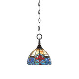 1 Light Chain Hung Mini Pendant 9.25 x 7 Inch by Toltec 11-BC-9355