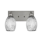 Edge 2 Light Fusion Glass Vanity Light by Toltec - 1162-BN-4165