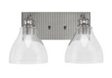 Edge 2 Light Vanity Light 15.25 Inch Length by Toltec - 1162-BN-4760