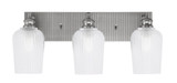 Edge 3 Light Textured Glass Vanity Light by Toltec - 1163-ES-4250