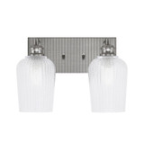 Edge 2 Light Textured Glass Vanity Light by Toltec - 1162-BN-4250