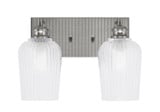 Edge 2 Light Textured Glass Vanity Light by Toltec - 1162-BN-4250