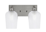 Edge 2 Light Textured Glass Vanity Light by Toltec - 1162-BN-4250