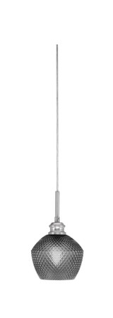 Edge 1 Light Textured Glass Small Cord Pendant 7 Inch Tall by Toltec - 1152-6-7-3