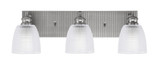 Edge 3 Light Clear Ribbed Vanity Light by Toltec - 1163-ES-500