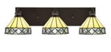 Edge 3 Light Vanity Light 6.75 Inch Tall by Toltec - 1163-ES-9405