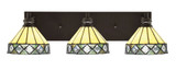 Edge 3 Light Vanity Light 6.75 Inch Tall by Toltec - 1163-ES-9405