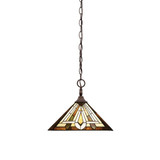 1 Light Medium Chain Hung Pendant 11.5 Inch Tall by Toltec - 12-BRZ-959