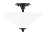 2 Light 16 Inch Wide Glass Semi Flush Mount by Toltec - 121-16