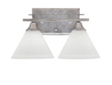 Uptowne 2 Light Muslin Glass Vanity Light 14 Inch Length by Toltec - 132-DG-312