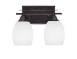 Uptowne 2 Light Linen Glass Vanity Light 12 Inch Length by Toltec - 132--95-12