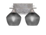 Uptowne 2 Light Textured Glass Vanity Light 9 Inch Tall by Toltec - 132-DG-4622
